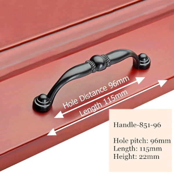 American Style Black Zinc Alloy Handles Cabinet Drawer Knobs - KiwisLove