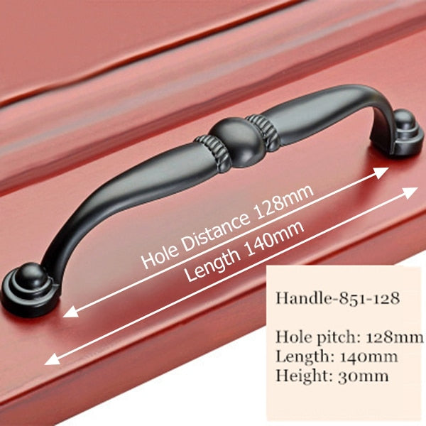 American Style Black Zinc Alloy Handles Cabinet Drawer Knobs - KiwisLove