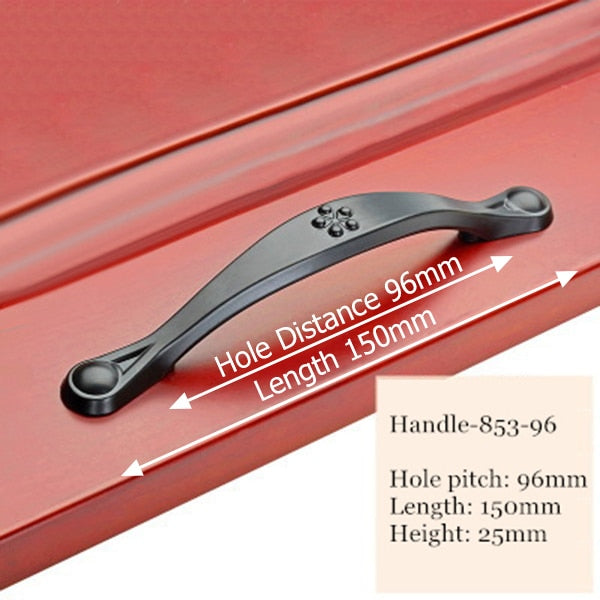 American Style Black Zinc Alloy Handles Cabinet Drawer Knobs - KiwisLove