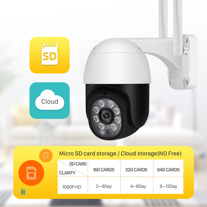 PTZ WIFI IP Camera Outdoor 4X Digital Zoom Wireless - KiwisLove