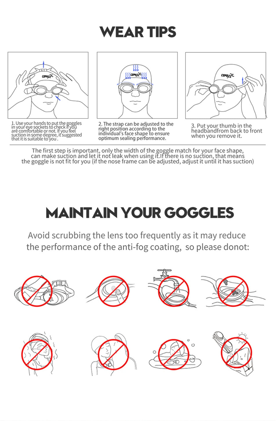 Professional Adult Anti-fog UV Lens  Swimming Goggles Waterproof - KiwisLove