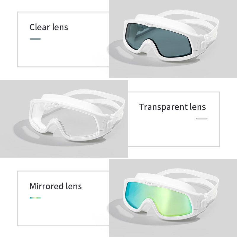 Big frame Soft Silicone Glasses Swim Eyewear Anti-Fog UV Men Women Goggles for Men Women - KiwisLove