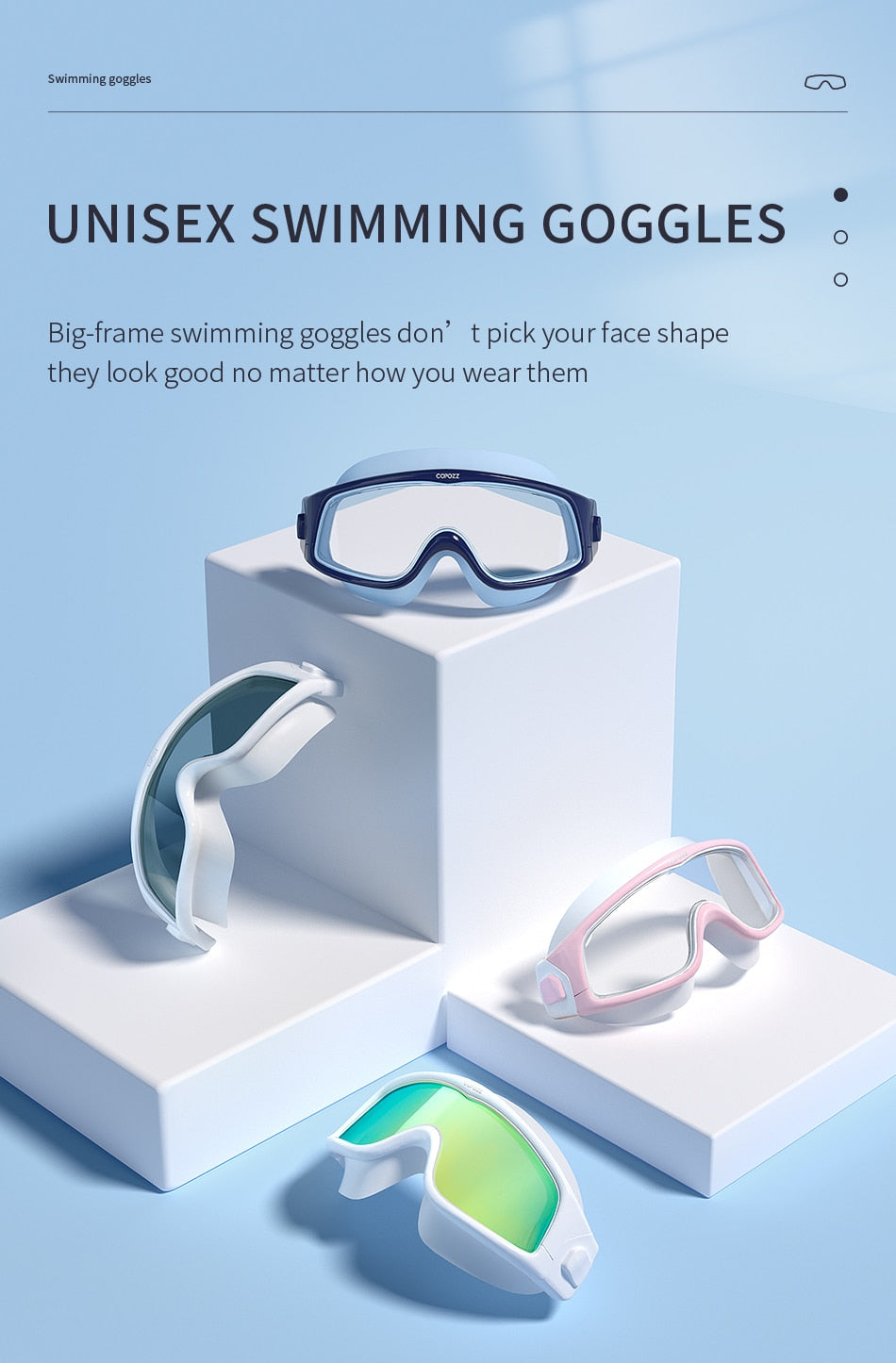 Big frame Soft Silicone Glasses Swim Eyewear Anti-Fog UV Men Women Goggles for Men Women - KiwisLove