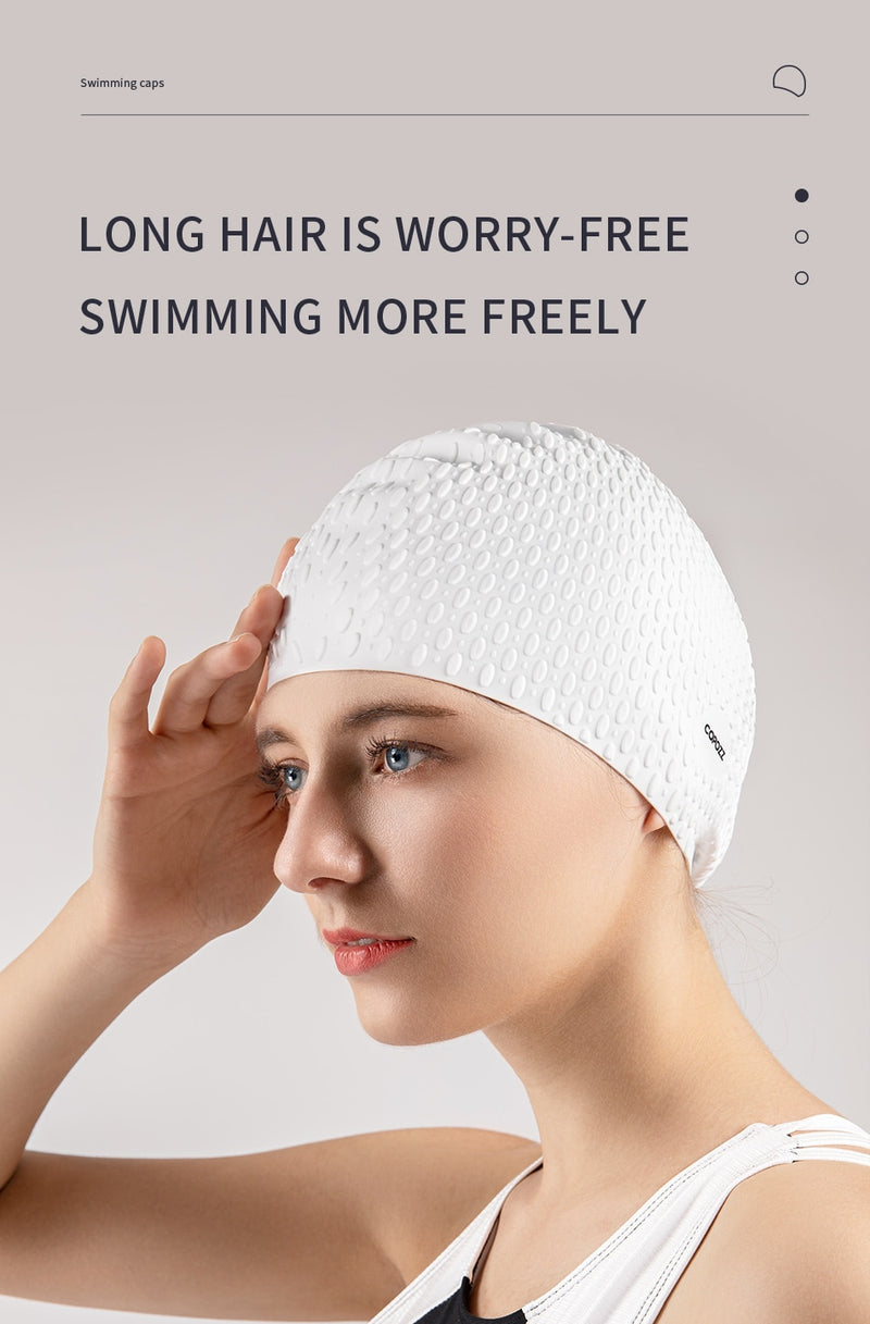 COPOZZ Water Sports Men Swimming Cap Long Hair Women Swimming Hat - KiwisLove