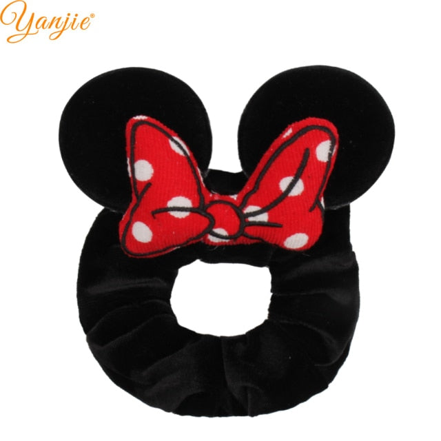 2021 New  Pretty Mouse Ears Sequins Hair Bow Women Velvet Scrunchies - KiwisLove