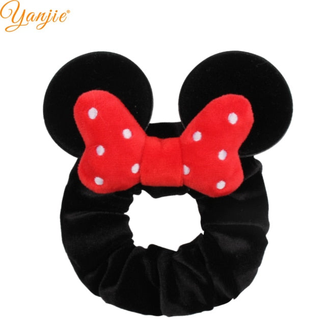 2021 New  Pretty Mouse Ears Sequins Hair Bow Women Velvet Scrunchies - KiwisLove