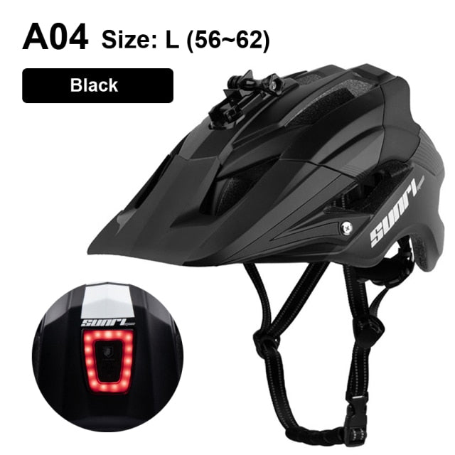 NEW Bicycle Helmet LED Light Rechargeable Intergrally-molded Cycling Helmet Mountain Road Bike Helmet Sport Safe Hat For Man - KiwisLove