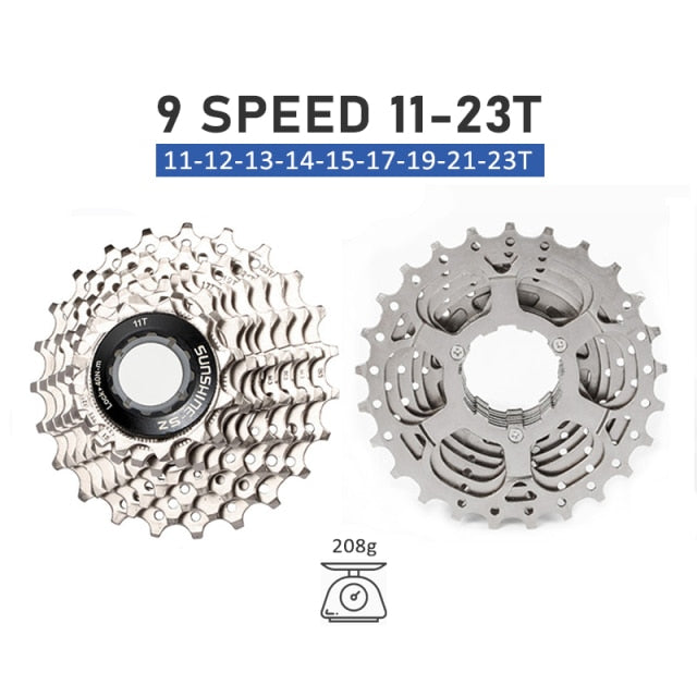 SUNSHINE Road Bike 8 9 10 11 12 Speed Velocidade 11-23T/25T/28T/30T/32T/34T Bicycle Cassette Freewheel MTB Sprocket for SHIMANO - KiwisLove