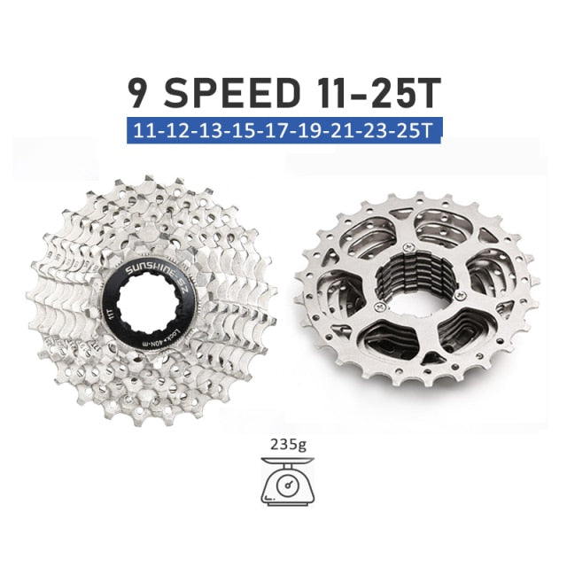 SUNSHINE Road Bike 8 9 10 11 12 Speed Velocidade 11-23T/25T/28T/30T/32T/34T Bicycle Cassette Freewheel MTB Sprocket for SHIMANO - KiwisLove