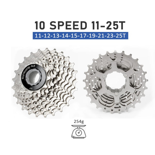 SUNSHINE Road Bike 8 9 10 11 12 Speed Velocidade 11-23T/25T/28T/30T/32T/34T Bicycle Cassette Freewheel MTB Sprocket for SHIMANO - KiwisLove