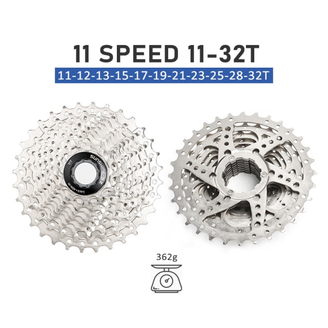 SUNSHINE Road Bike 8 9 10 11 12 Speed Velocidade 11-23T/25T/28T/30T/32T/34T Bicycle Cassette Freewheel MTB Sprocket for SHIMANO - KiwisLove