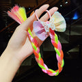 2021 New Girls Cartoon Bow Butterfly Colorful Braid Headband Kids Ponytail - KiwisLove