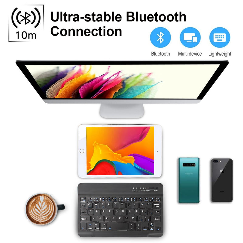 Mini Wireless Keyboard Bluetooth Keyboard  Mouse Keycaps  ipad Phone Tablet Laptop - KiwisLove