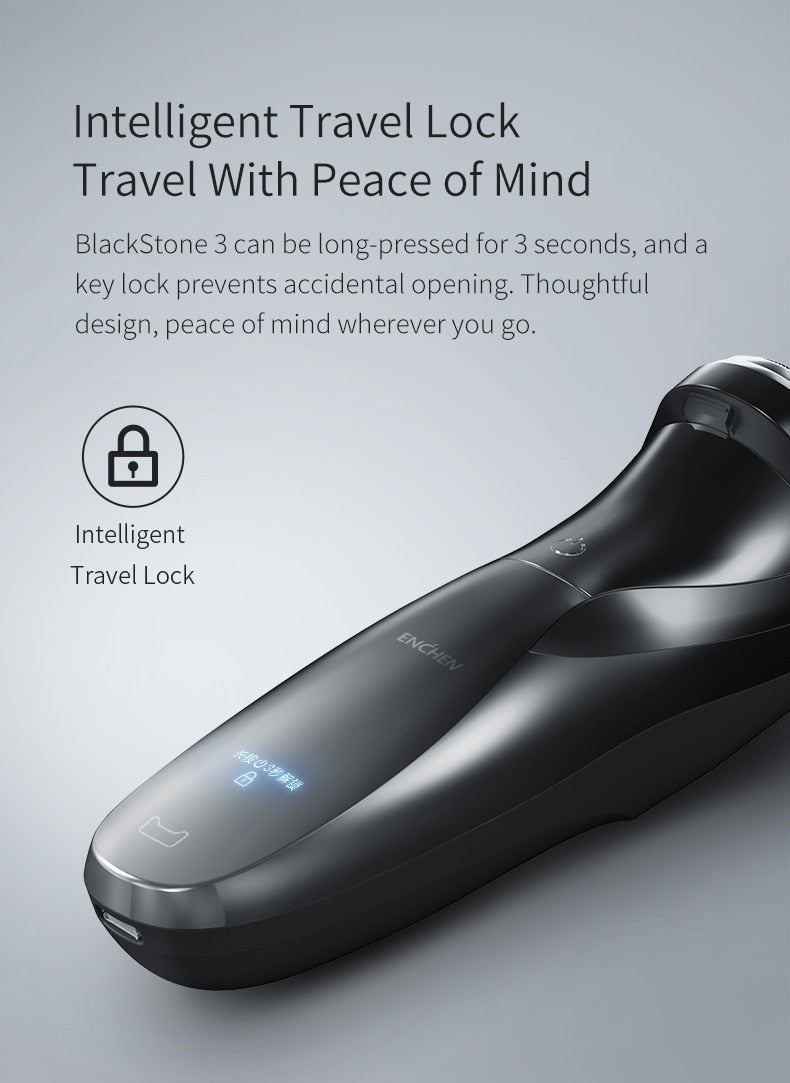 ENCHEN Rechargeable  IPX7 Waterproof Electric Shaver Men Rotary Razors - KiwisLove