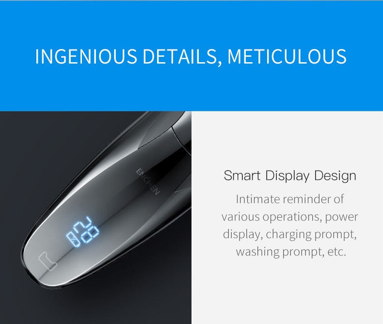 ENCHEN Rechargeable  IPX7 Waterproof Electric Shaver Men Rotary Razors - KiwisLove