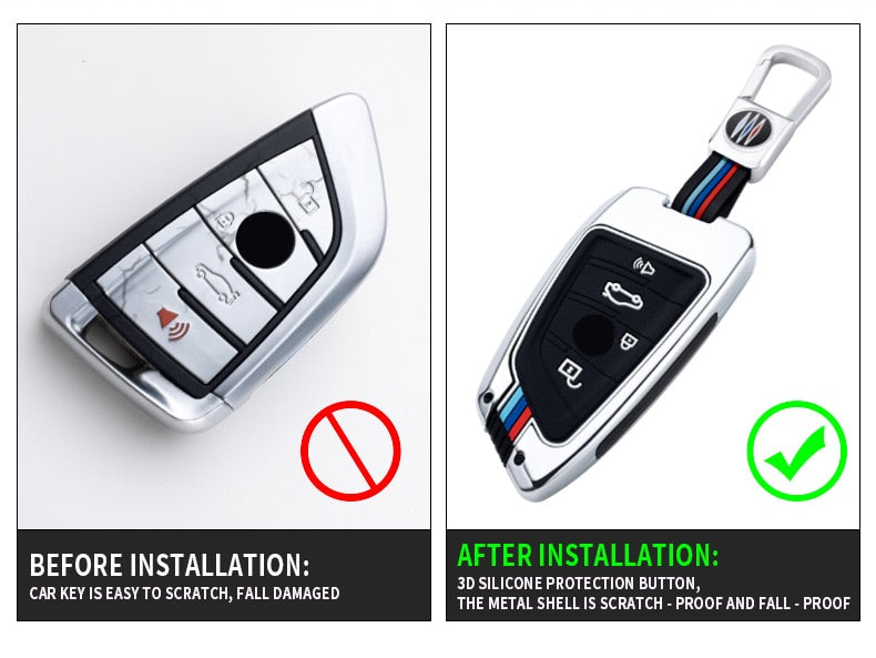 Car Key Case Cover For BMW 2 3 5 7 Series 6GT X1 X3 X5 X6 F45 F46 G20 G30 G32 G11 G12 F48 G01 F15 F85 F16 F86 Keychain - KiwisLove