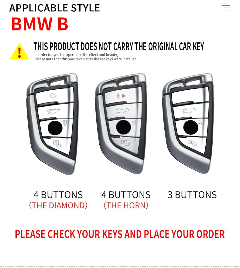 Car Key Case Cover For BMW 2 3 5 7 Series 6GT X1 X3 X5 X6 F45 F46 G20 G30 G32 G11 G12 F48 G01 F15 F85 F16 F86 Keychain - KiwisLove