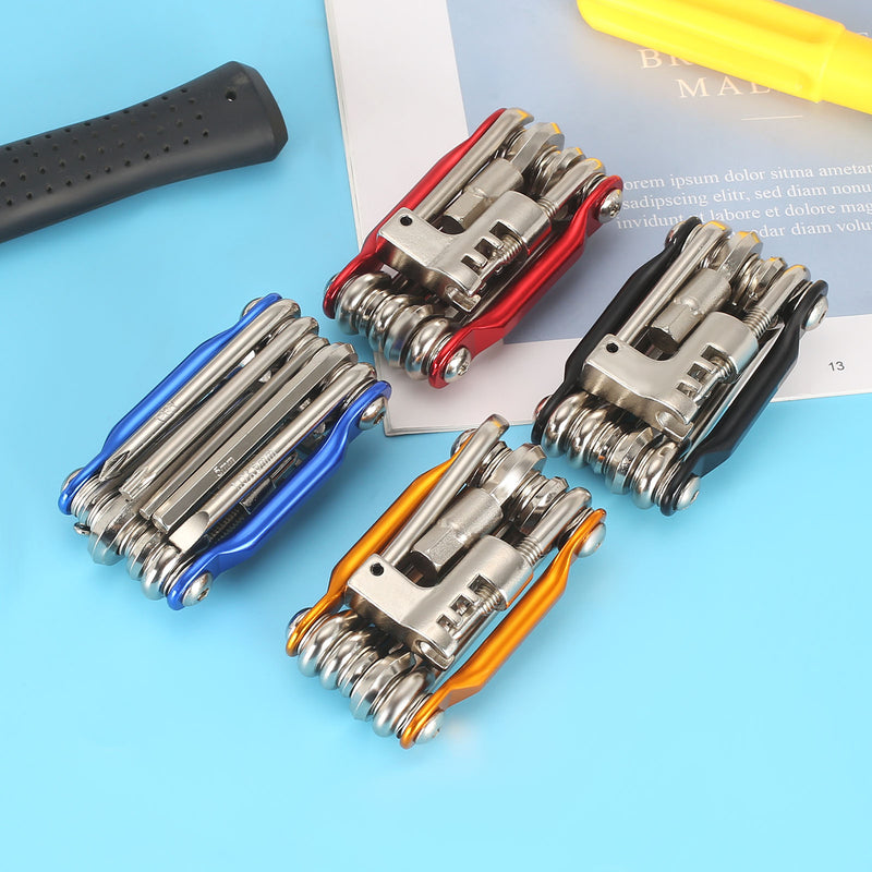 Multifunction 11 In1 Bicycle Repairing Set Bike Bike Repair Tool Kit Wrench Screwdriver Chain Hex Spoke Mountain Cycling Tools - KiwisLove