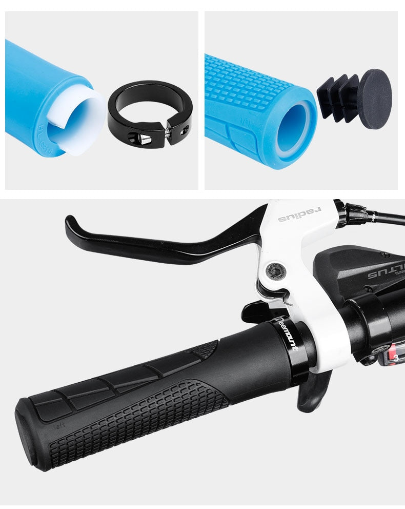 Deemount Comfy Bicycle Grips TPR Rubber Integrated MTB Cycling Hand Rest Mountain Bike Handlebar Casing Sheath Shock Absorption - KiwisLove