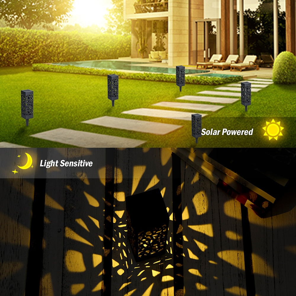 Solar Light  Garden Hollow Lawn Lamp Outdoor  Pathway  Waterproof led - KiwisLove