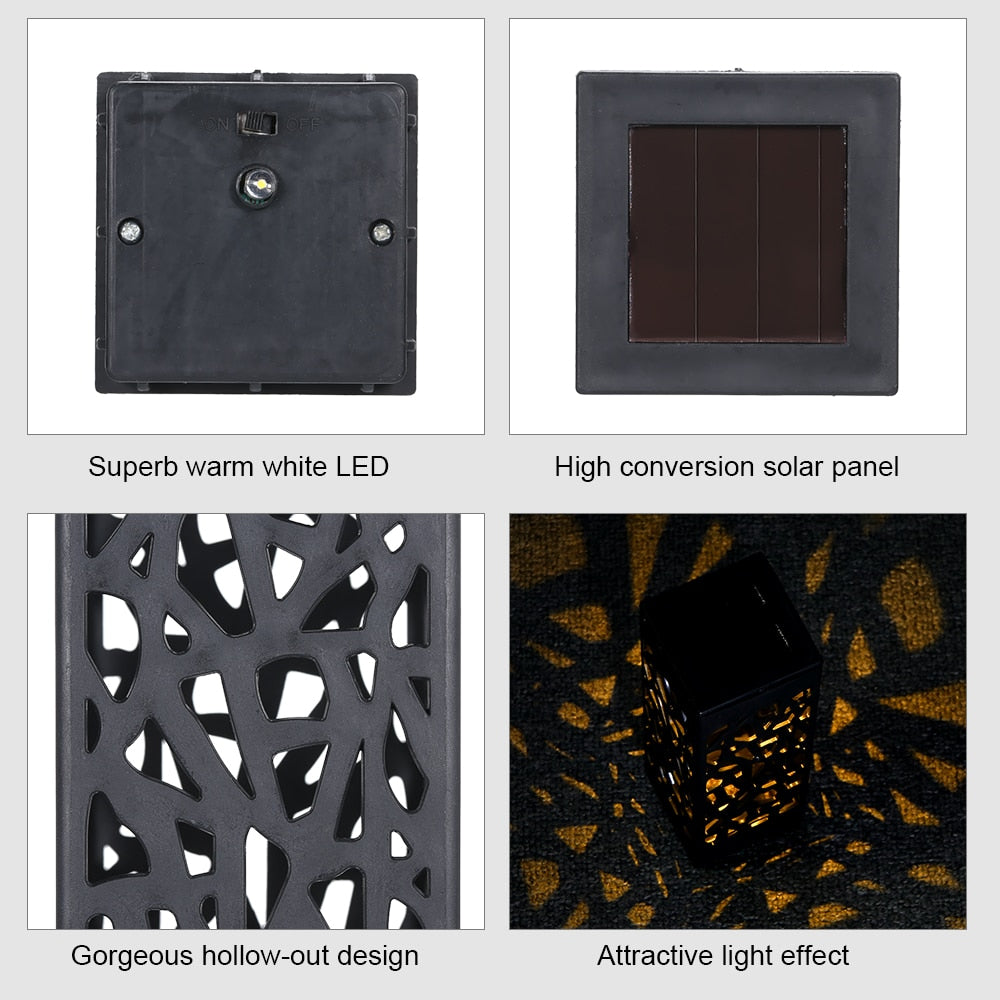 Solar Light  Garden Hollow Lawn Lamp Outdoor  Pathway  Waterproof led - KiwisLove