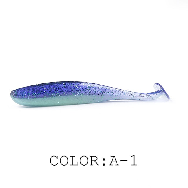 Soft Lures   Baits Fishing Lure Leurre Shad Double Color Silicone Bait T Tail - KiwisLove