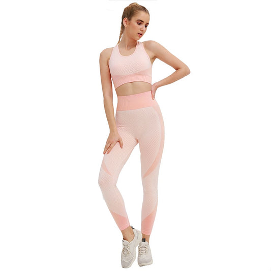 Fitness Women Yoga Set Criss Cross Ensemble Gym Running Tracksuit Tank Top Legging - KiwisLove