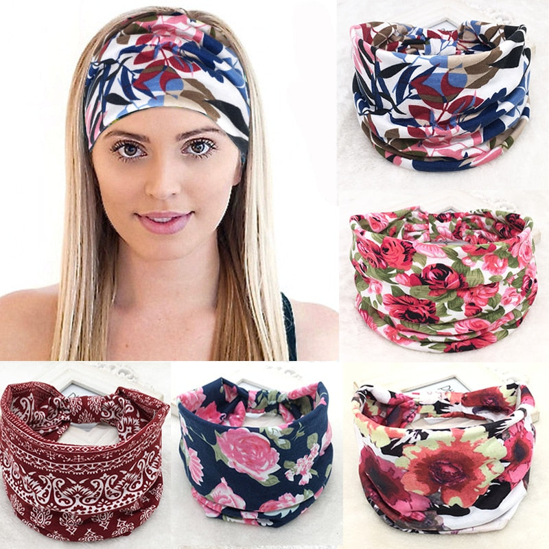 Cotton Women Headpiece Stretch Turban Hair - KiwisLove