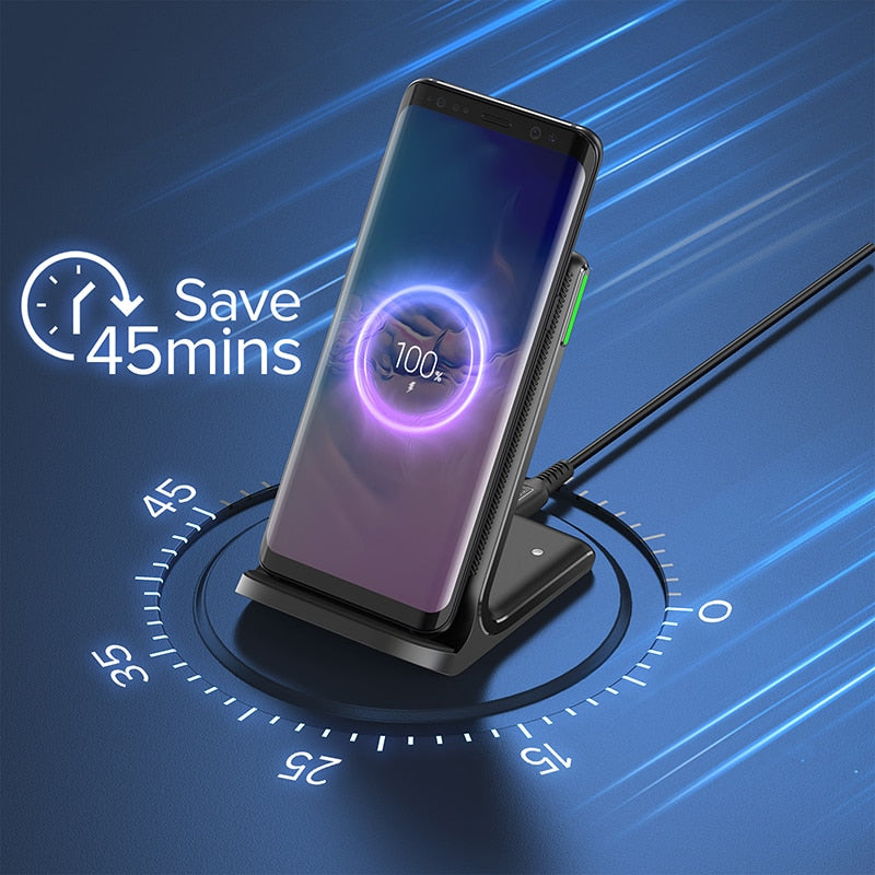 INIU Qi Wireless Phone Charger Holder Auto-Adaptive LED Indicator Fast Charge Pad iPhone Airpods Xiaomi Huawei Samsung - KiwisLove