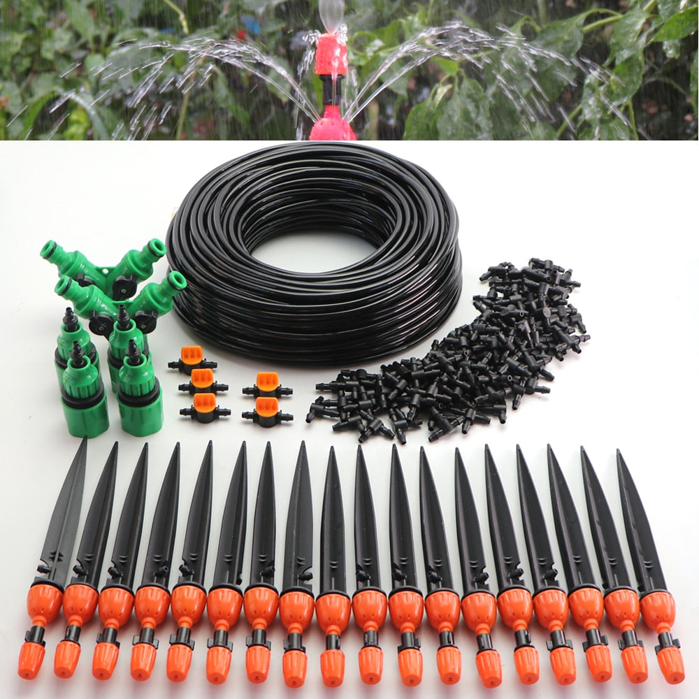 Drip Irrigation Kit 1/4'' Hose 360 Degree Adjustable Dripper Spray Watering - KiwisLove
