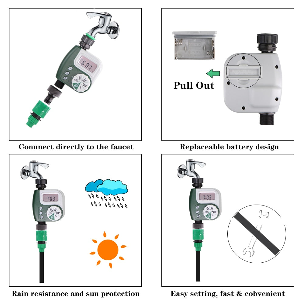 Drip Irrigation Kit 1/4'' Hose 360 Degree Adjustable Dripper Spray Watering - KiwisLove