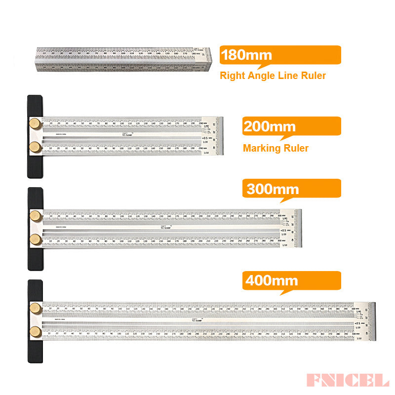 High-Precision Scale Ruler T-Type Hole  Scribing Mark Line Gauge Ruler Stainless - KiwisLove