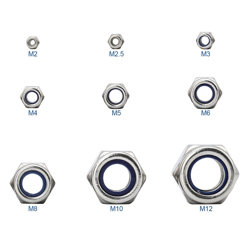 NINDEJIN 321pcs Nylon Lock Nut 304 Stainless Steel  Assortment Kit - KiwisLove