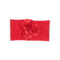 Soft Stretch Satin Rose Flower Baby Headband Newborn Knot Wide Nylon Headwraps T - KiwisLove