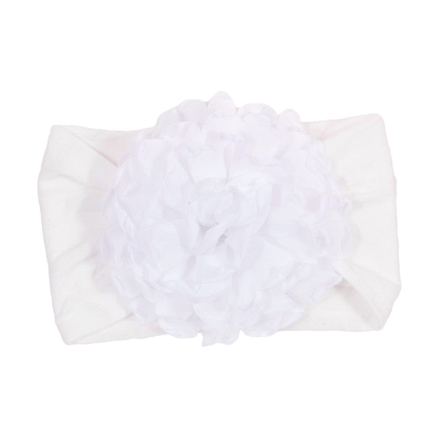 Soft Stretch Satin Rose Flower Baby Headband Newborn Knot Wide Nylon Headwraps T - KiwisLove