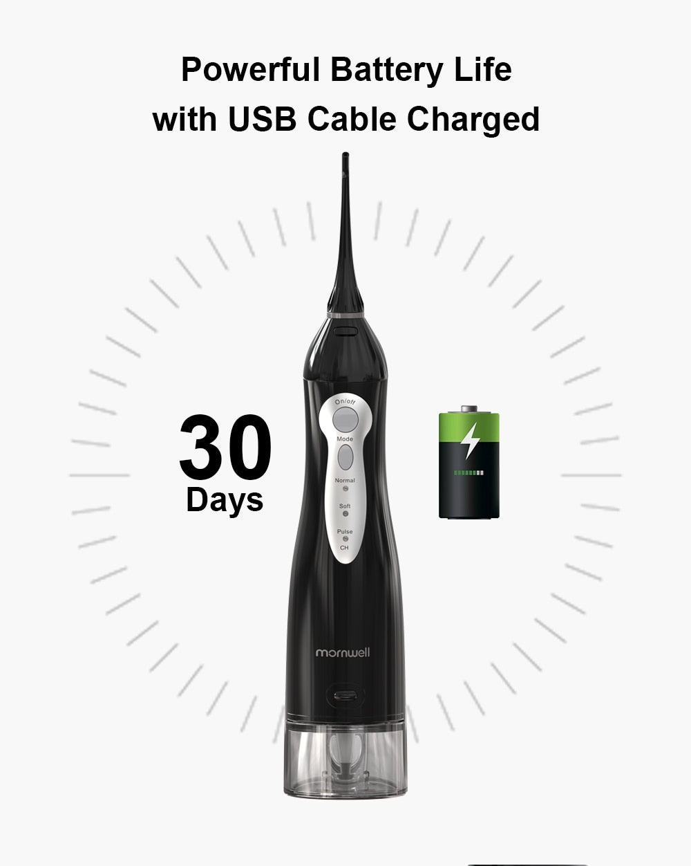 MORNWELL HF-5 Oral Irrigator Portable Water Dental Flosser - KiwisLove