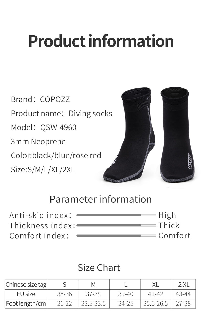 Copozz Neoprene Diving Socks Boots Water Shoes Anti Slip Beach Warm - KiwisLove