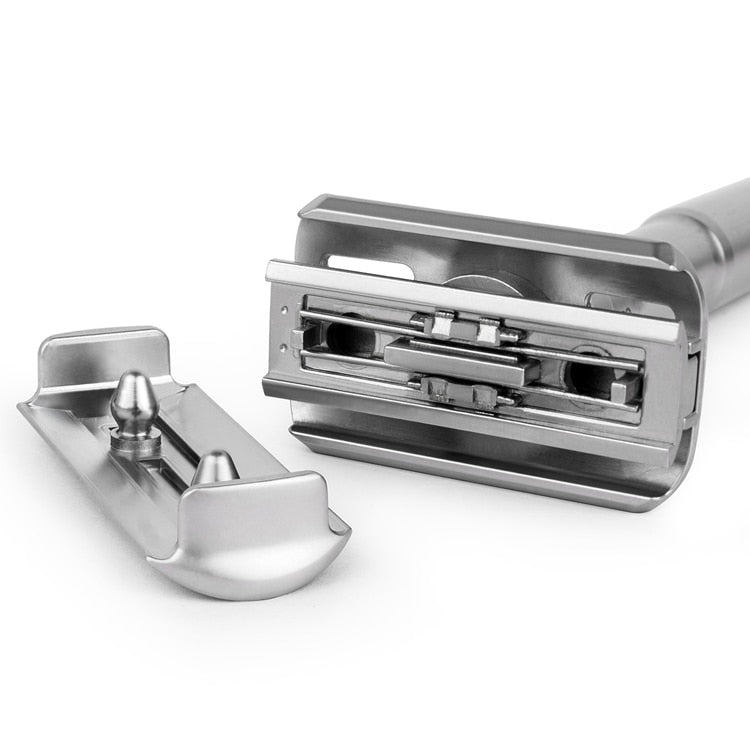 QSHAVE Adjustable Safety Razor Double Edge Classic Mens Shaving Mild to Aggressive 1-6 File Hair Removal Shaver it with 5 Blades - KiwisLove