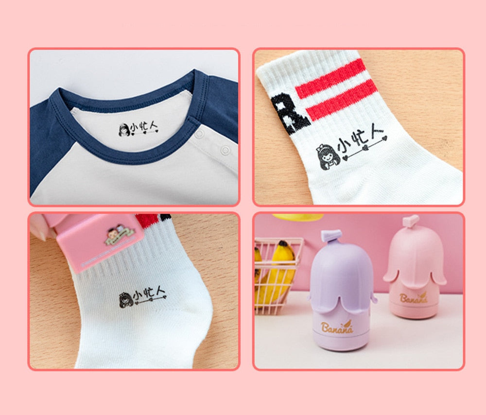 Kid Student Name Seal Custom Stamp Kindergarten Clothes Notebook Cute - KiwisLove