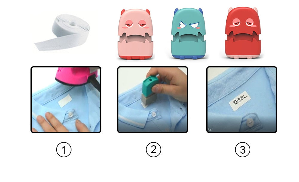 Kid Student Name Seal Custom Stamp Kindergarten Clothes Notebook Cute - KiwisLove