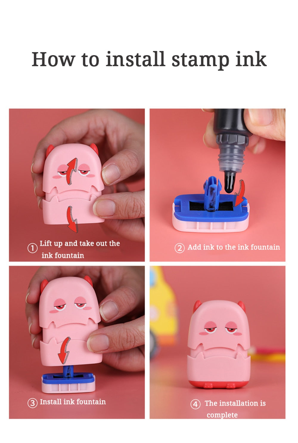 Kid Student Name Seal Custom Stamp Kindergarten Clothes Notebook Cute - KiwisLove