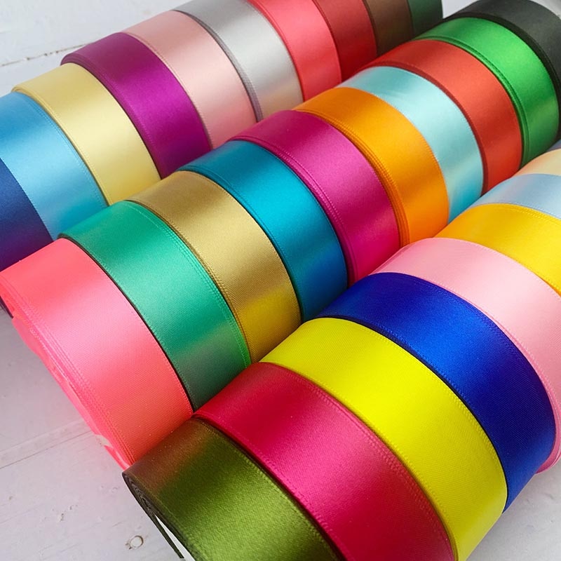 25 Yards/Roll 25mm Silk Satin Ribbons For Crafts Bow Handmade Gift Wrapping Christmas Wedding Decorative Ribbon 6/10/15/20/25/40/50mm - KiwisLove