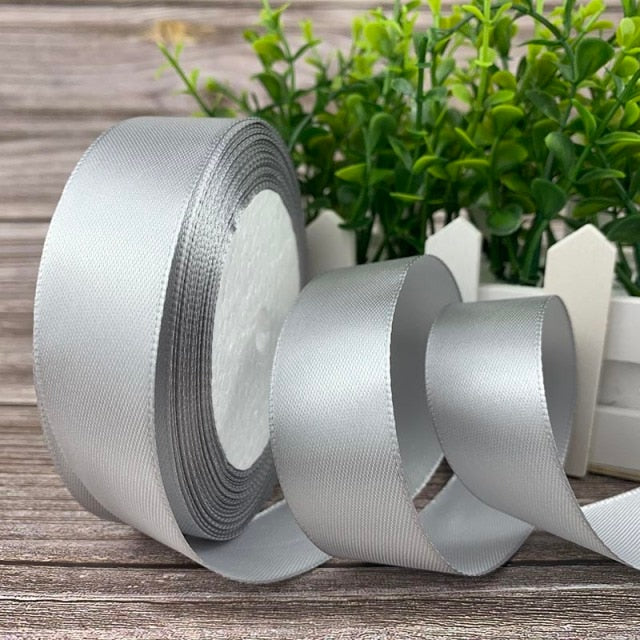 25 Yards/Roll 15mm Silk Satin Ribbons For Crafts Bow Handmade Gift Wrapping Christmas Wedding Decorative Ribbon 6/10/15/20/25/40/50mm - KiwisLove