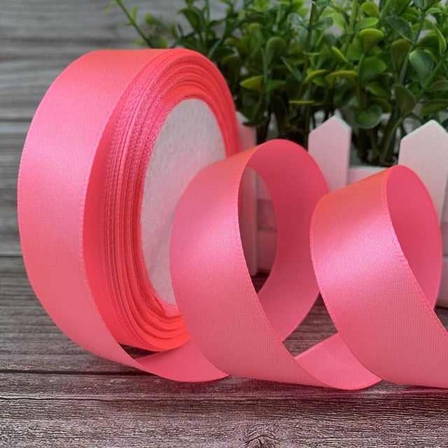 25 Yards/Roll 20mm Silk Satin Ribbons For Crafts Bow Handmade Gift Wrapping Christmas Wedding Decorative Ribbon 6/10/15/20/25/40/50mm - KiwisLove