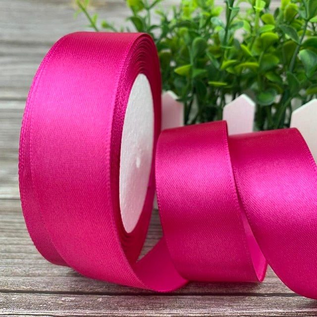 25 Yards/Roll 25mm Silk Satin Ribbons For Crafts Bow Handmade Gift Wrapping Christmas Wedding Decorative Ribbon 6/10/15/20/25/40/50mm - KiwisLove