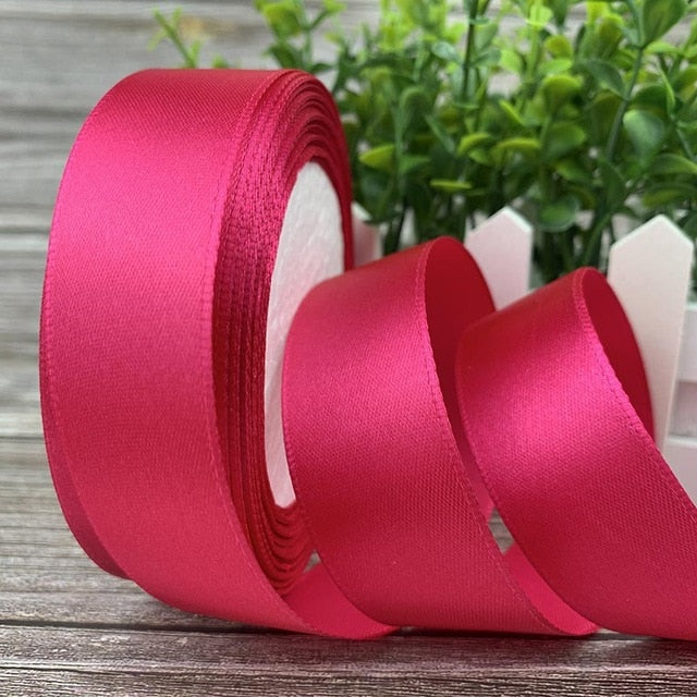 25 Yards/Roll 20mm Silk Satin Ribbons For Crafts Bow Handmade Gift Wrapping Christmas Wedding Decorative Ribbon 6/10/15/20/25/40/50mm - KiwisLove
