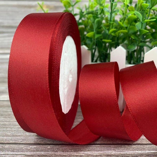25 Yards/Roll 20mm Silk Satin Ribbons For Crafts Bow Handmade Gift Wrapping Christmas Wedding Decorative Ribbon 6/10/15/20/25/40/50mm - KiwisLove