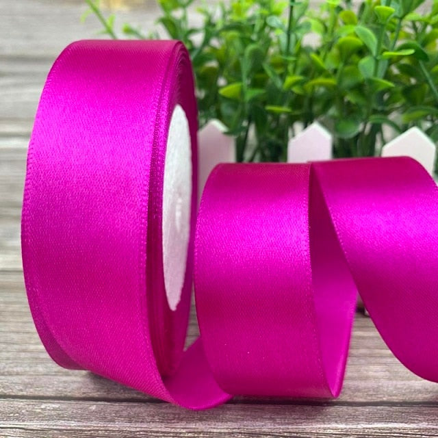 25 Yards/Roll 6mm Silk Satin Ribbons For Crafts Bow Handmade Gift Wrapping Christmas Wedding Decorative Ribbon 6/10/15/20/25/40/50mm - KiwisLove