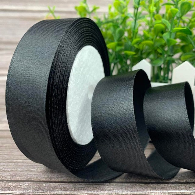 25 Yards/Roll 25mm Silk Satin Ribbons For Crafts Bow Handmade Gift Wrapping Christmas Wedding Decorative Ribbon 6/10/15/20/25/40/50mm - KiwisLove