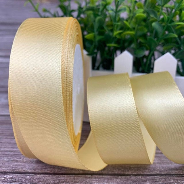 25 Yards/Roll 20mm Silk Satin Ribbons For Crafts Bow Handmade Gift Wrapping Christmas Wedding Decorative Ribbon 6/10/15/20/25/40/50mm - KiwisLove
